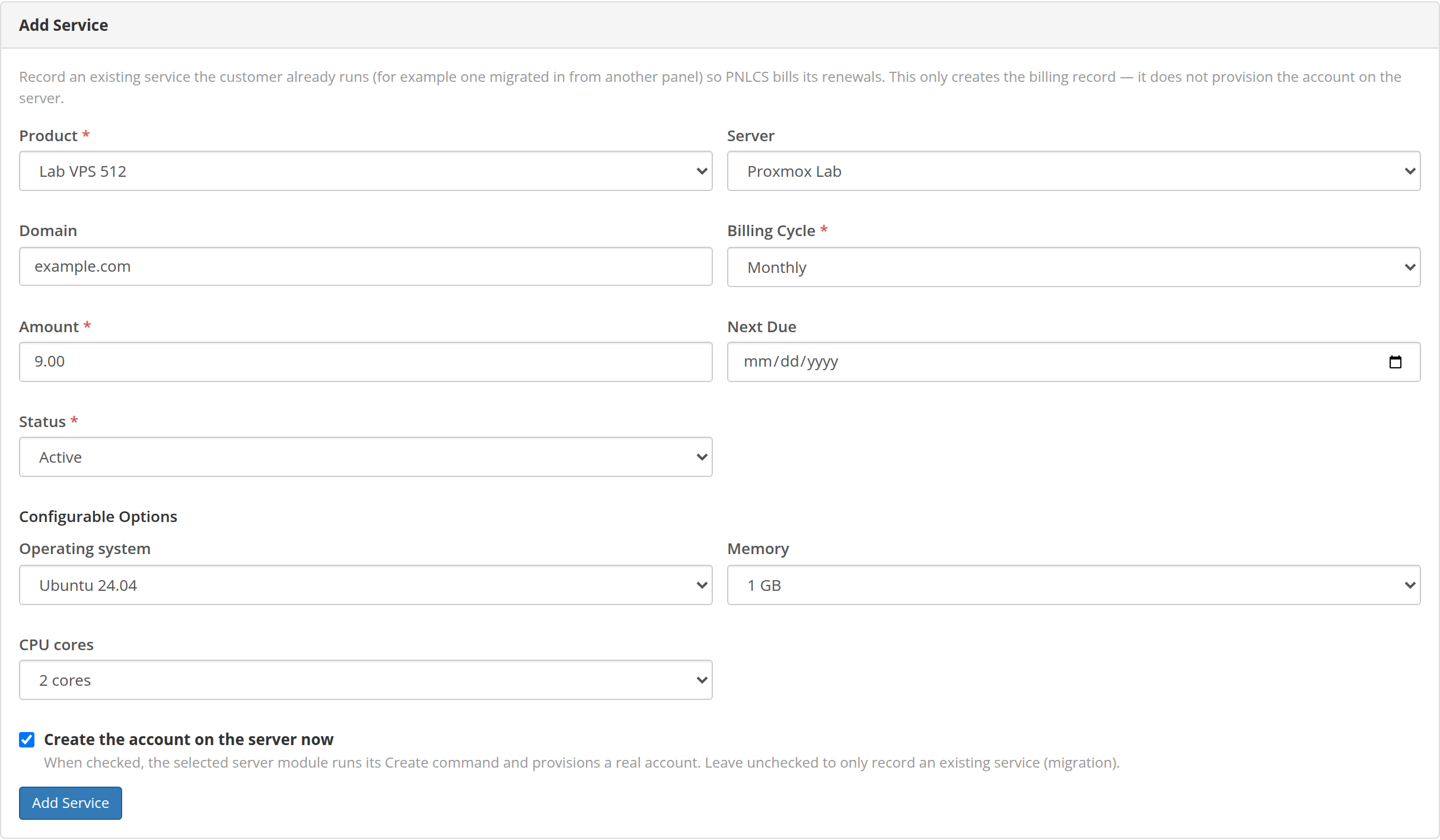 Adding a VPS by hand