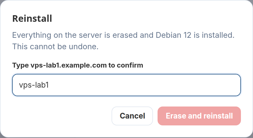 Typed confirmation