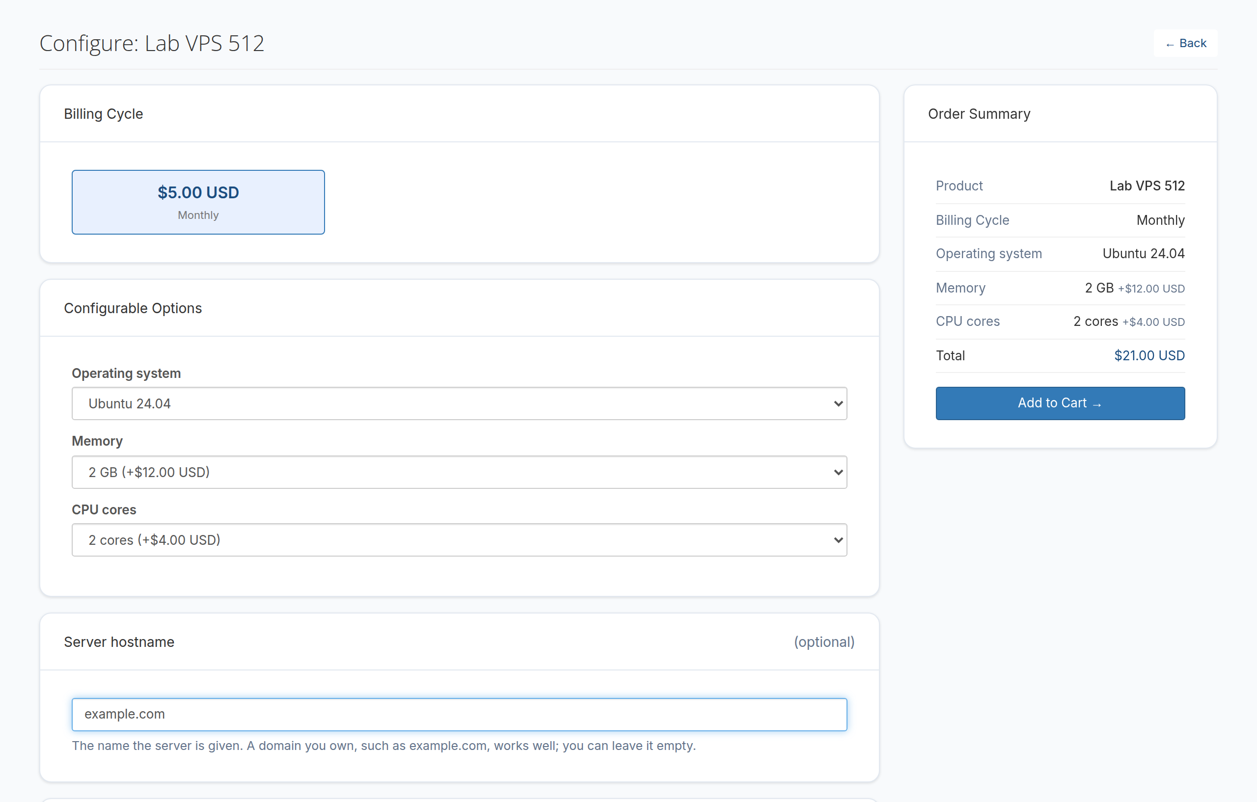 Ordering a VPS